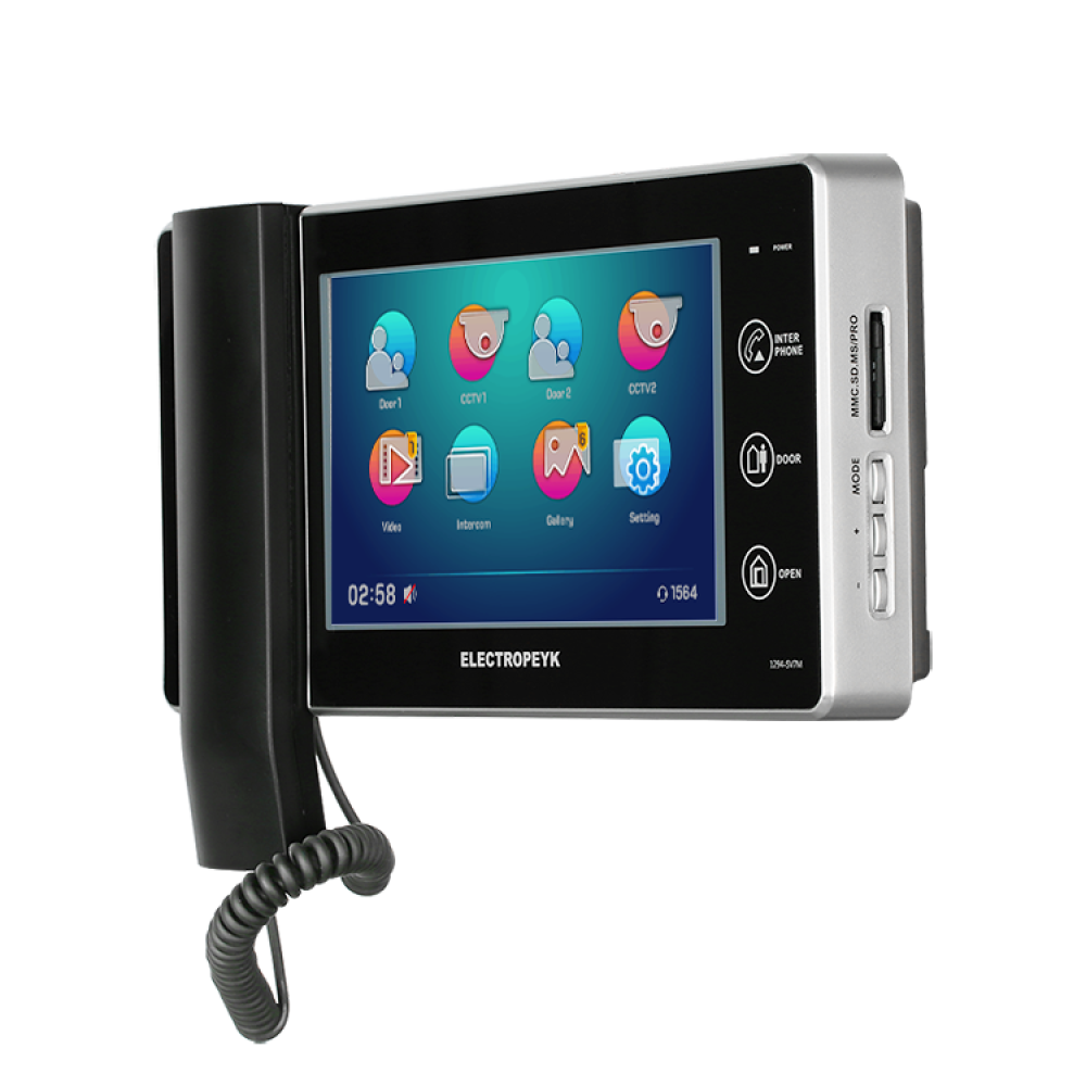 مانیتور آیفون تصویری الکتروپیک 7اینچ مدل1294_PROمشکی