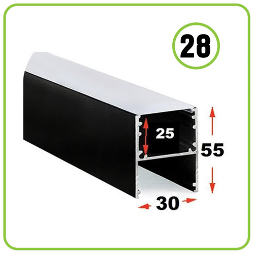 پروفیل کد 28 آویز و روکار رویه 30 میل عمق 55 میل دو طبقه